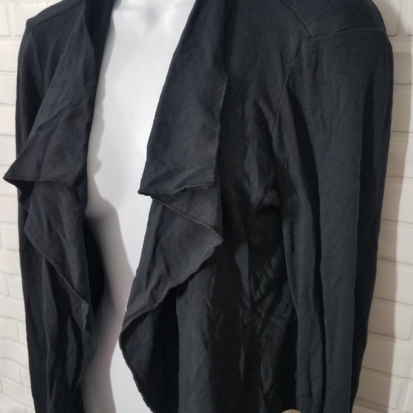 Barbara Lesser Fibers Black Open Cardigan Sweater - Picture 3 of 6